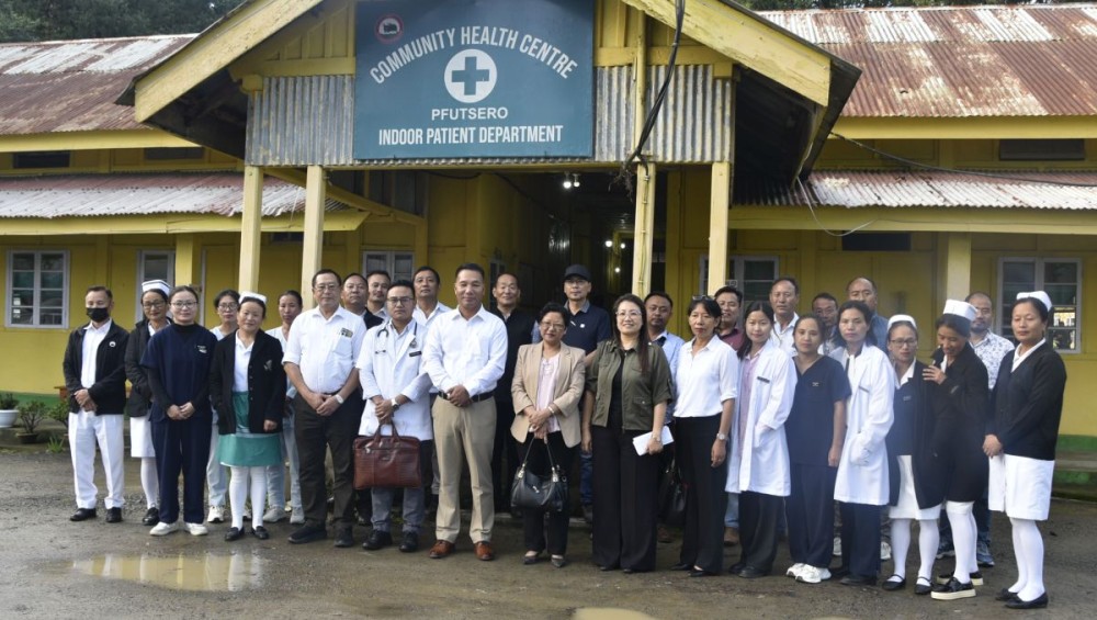 P Paiwang Konyak along with department officials and staff of CHC Pfutsero on June 26.